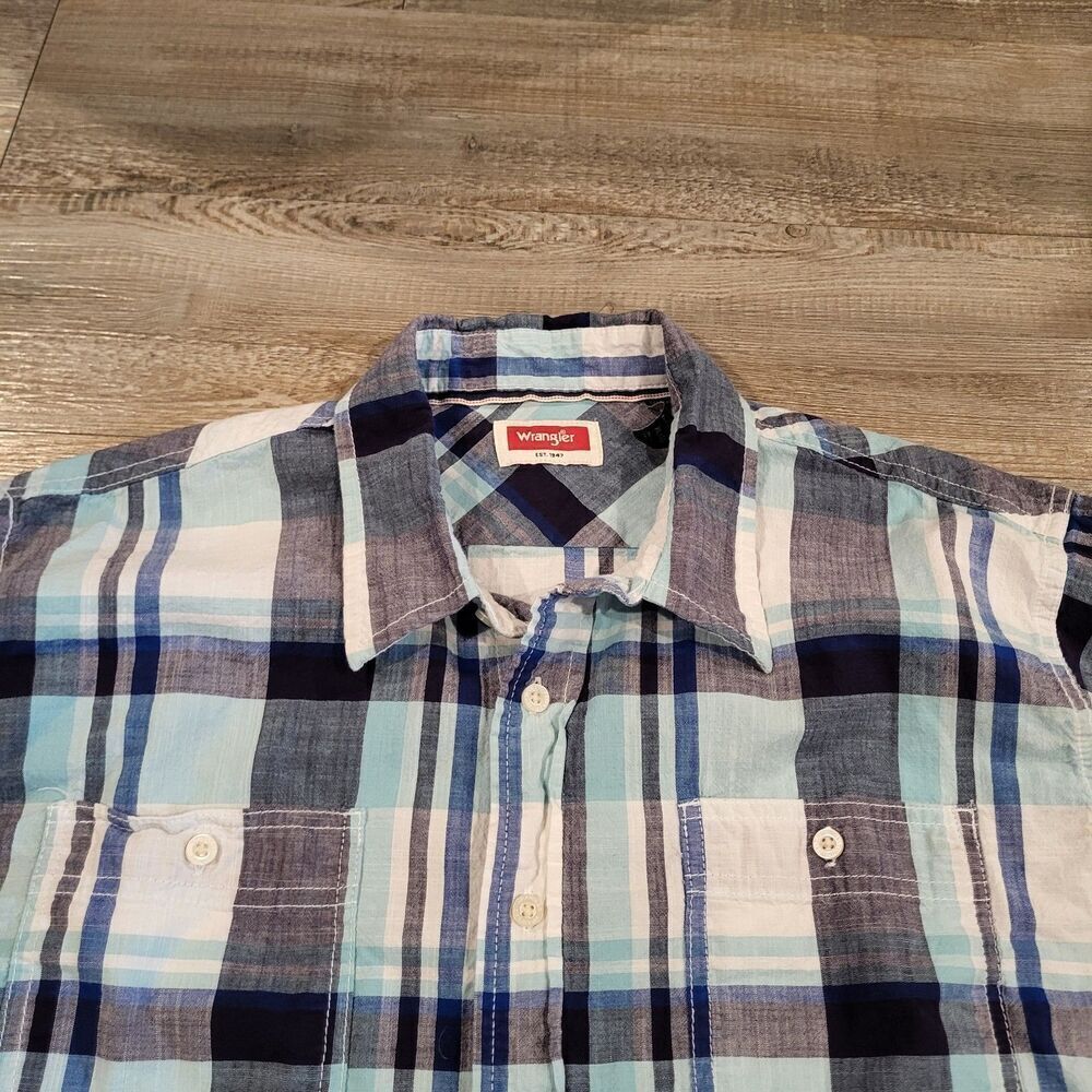 Wrangler Plaid Flannel Long Sleeve Button Down Shirt Mens Size XL - Picture 4 of 8